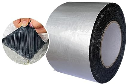 Waterproof Roof Repair Tape,Self-Adhesive Bitumen Tape Roof Tape,Roofing Felt,Butyl Tape Sealant Seal Strip,Insulation,for Leak,Window Sill Gap W x L (0.5x1m(1.64x3.28ft))