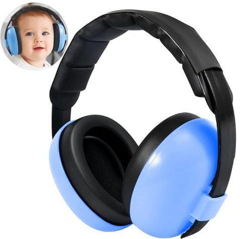 Gehörschutz Baby Kopfhörer Lärmschutz für 3-36 Monaten, Baby Ohrenschützer Lärm Hörschutz Ohrschutz Kinder Lärm, Gehörschutz für Kinder Kleinkind Flugzeug Bei Feuerwerk, Konzert, Kino (Blau)
