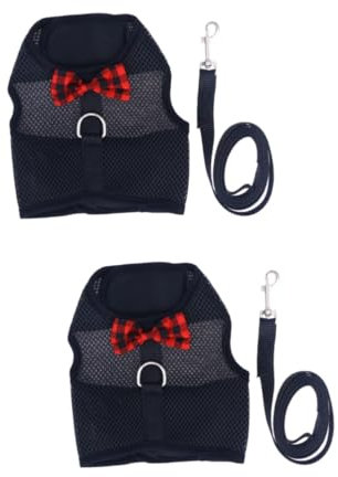 Toddmomy 2St Kleines Haustiergeschirr tierkostüme tierische bescherung haustierbedarf Animal-Design Meerschweinchengeschirr u Guinea Kleidung Hase Geschirr mit Leine Haustier Geschirr Black