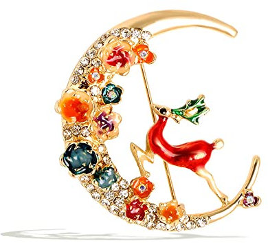 QQYDZSW Brosche Pin Corsage Art Deco Brosche Elch Schmuck Kleidung Zubehör Pin Brosche