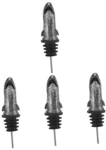 TOPPERFUN 4stücke Liquor Spirit Bottle Pourer Kreativer Shark Bottle Pourer Für Wein Öl Essig Tropffreier Ausgießer Für Küchen Bars Und Partys Installieren Bedienen