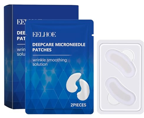 6Paar Microneedling Patches Dissolving Microneedling Patches Anti-Falten-Microneedle Augenmaske Natürliches Dissolving Microneedle Augenmaske Entfernt Augenringe,Reduziert Fältchen und Schwellungen