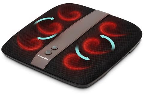HoMedics Shiatsu Deluxe Massaggiatore per piedi - Massaggiatore elettrico con calore rilassante, 28 nodi rotanti e controlli Toe-Touch, Sollievo mirato per lenire i piedi doloranti e sovraccarichi