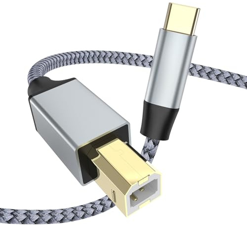 USB B to USB C Printer Cable 6 FT, USB-C to USB-B Cord for iPad Air, MacBook Pro / Air M1,Mac Pro, iMac Pro, MIDI Cable for Yamaha Casio Digital Piano, MIDI Keyboard, DJ Controller, DAC to iPad - 2M