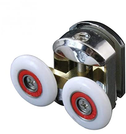 WBTAJZHY roulettes de Porte de Douche, Lot de 2, roulettes de Porte coulissante, roulettes de Cabine de Bain, poulies de 25 mm, Cache-vis à Glissement Facile, roulettes Doubles