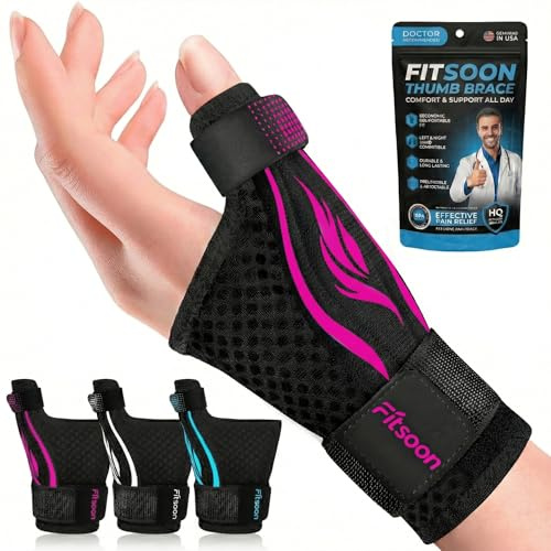 FITSOON Thumb Support Brace | Upgraded Thumb Spica Splint Stabilizer Pain Relief Night Support for De Quervain’ s Tenosynovitis Trigger Finger Arthritis Sprains | Breathable Fabric