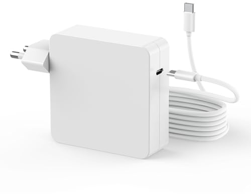 96W USB C Cargador, Portátil Conector de Alimentación, Rápido Adaptador Compatible con Mac Book Pro/Air 16'' /15/14/13 Pulgada iPad Pro 2024/2022/2021/2020/2019, Adaptador con 2M Tipo-C Cable de Carga