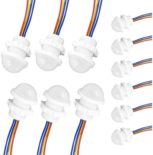 Hipzeepo Interruptor de Sensor de Movimiento PIR AC con Sensor de Luz Diurna y, Interruptor de Sensor de Movimiento LED de 120°.