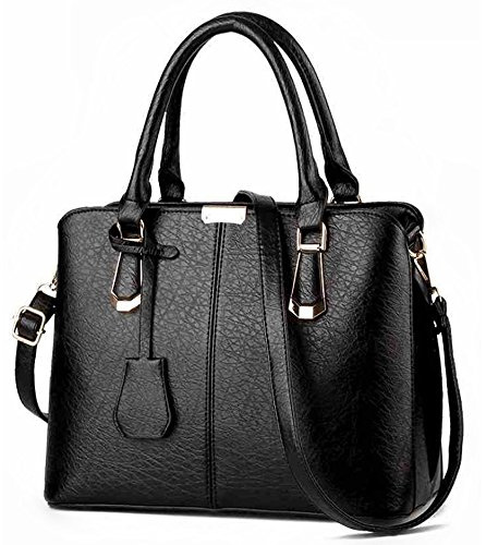 FiveloveTwo Damen Elegant PU Leder Schultertasche Shopper Top-Griff Tragetaschen Umhängetasche Große Handtasche und Geldbörsen