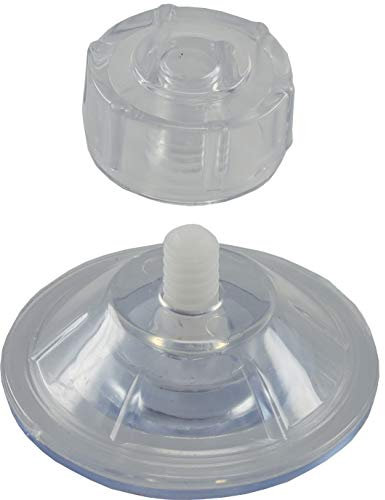 ChiliTec 5X Saugnapf mit Rändelmutter Schraube M8 Ø 47mm Runde Saugnäpfe wiederverwendbar wasserfest für Handtuch Fensterschmuck Transparent