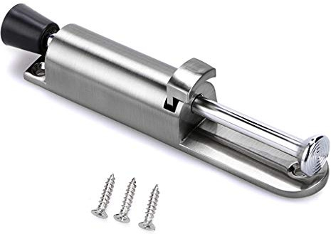 IGNPION Türstopper aus Edelstahl, federbelastet, verstellbar, Silber, 1 Stück