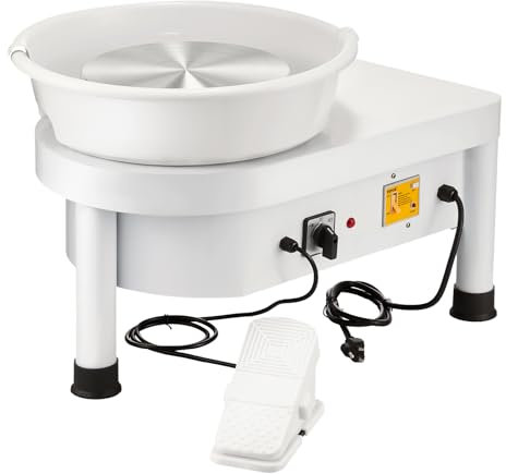 Mophorn Töpferscheibe Elektrisch 25cm Töpferscheibe Formmaschine 280W Electric Pottery Wheel Ceramic Machine Keramik Radmaschine DIY für Keramikarbeiten Kunsthandwerk, Weiß