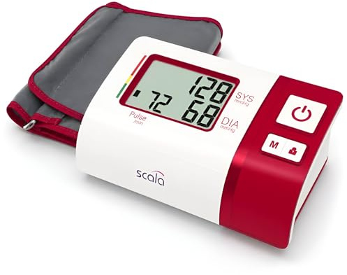 scala SC 7620 rot Oberarm Blutdruckmessgerät mit großer Anzeige der Messwerte