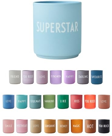 Design Letters Lieblingsbecher Blau SUPERSTAR Tasse | Personalisierte Geschenke für Frauen & Männer | Geburtstag, Weihnachten, Hochzeitsgeschenk | Kaffeebecher Porzellan | Tasse mit Spruch 250 Ml