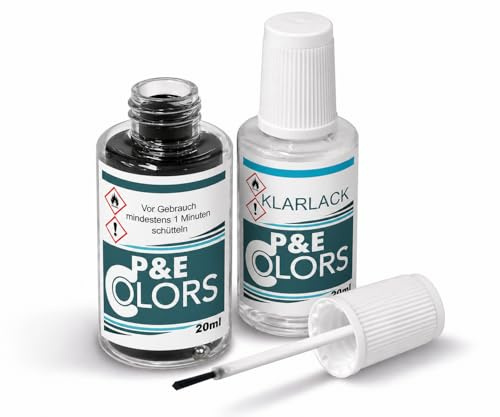 F1COLORS Lackstift für Mercedes 9147 ARKTIKWEISS 2x20 ml Ink.6X Tupfer #24