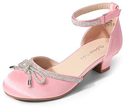 DREAM PAIRS Eleganti Principessa Scarpe Kids Ballerine Bambine Scarpe Festa Matrimonio Lucida Festa Scarpe,Size 32,Rosa,SDFL2318K