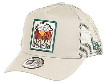 New Era Desert Vibes Arizona Patch Beige A-Frame Adjustable Trucker Cap - One-Size