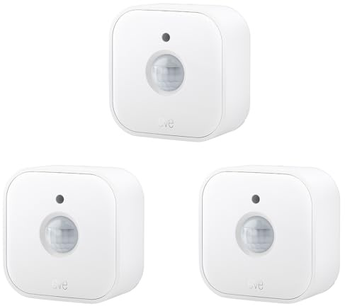 Eve Motion (Matter) 3-Pack – Smart Motion and Light Sensor, IPX3, Automatic Activation of Devices, Future-Proof, Works with Apple Home, Alexa, Google Home, SmartThings, requires Thread Border Router