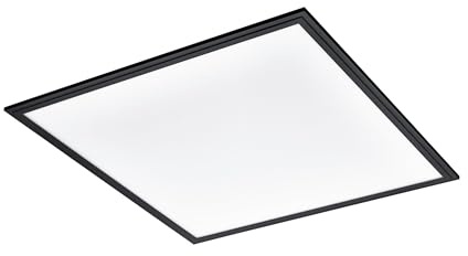 EGLO LED Panel Salobrena 1, quadratische Deckenlampe | Deckenleuchte aus Kunststoff in Weiß und Metall in Schwarz, Aufbauleuchte für Büro, Flur und Küche, neutralweiß, 60x60 cm