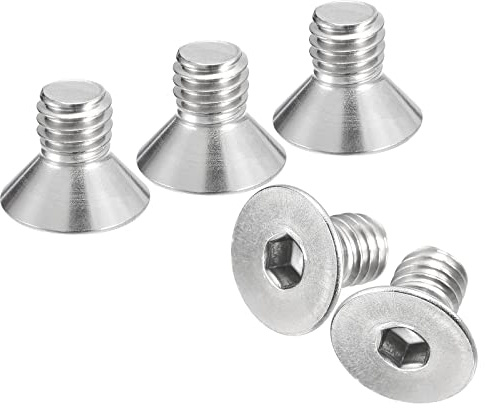 QUARKZMAN 10Stk 3/8-16x5/8 Flach Senkkopf Steckdose Kappe Schrauben 304 Edelstahl Sechskant Steckdose Flachkopf Schrauben Voll Gewinde Senkkopf Bolzen