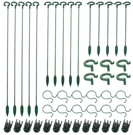 Saihisday Set di 70 supporti per piante, 30 bastoncini per piante da fiore (3 misure), 20 clip di supporto per piante e 20 clip per orchidee, paletti di supporto per piante per orchidee Phalaenopsis,