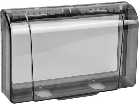 1 Pack Childproof Socket Cover Box with Waterproof Protection,Electrical Outlet Plug Safety Box with Splash Guard,Home Safety Switch Protector,Bathroom Waterproof Socket Box Black (Double)