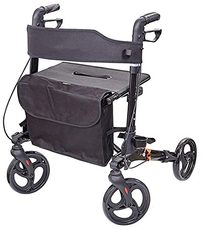Walker, Hopfällbar Rollator Rollator För Vuxna, Seniorer, Äldre, Handikappmobilitetshjälp, 4-Hjulig Aluminiumtransportstol Utomhus
