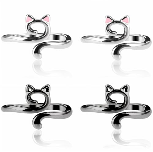 YUXIANLB 4 Anillos De Ganchillo Para Tejer Para Dedos Guía De Hilo Abierto De Metal Anillos De Ganchillo Ajustables Trenzados Más Rápidos Accessori Per Ganchillo Regali Madre Abuela