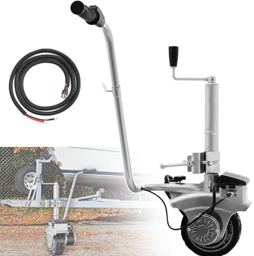 YANGYMM Aluminium AnhäNger StüTzrad Elektrische Rangierhilfe,12V Motorisierter Jockey Wheel Electric Mini Mover, mit Max Load 5504.5 Lbs (2270 Kg), für Caravan Boot Trailer 350W