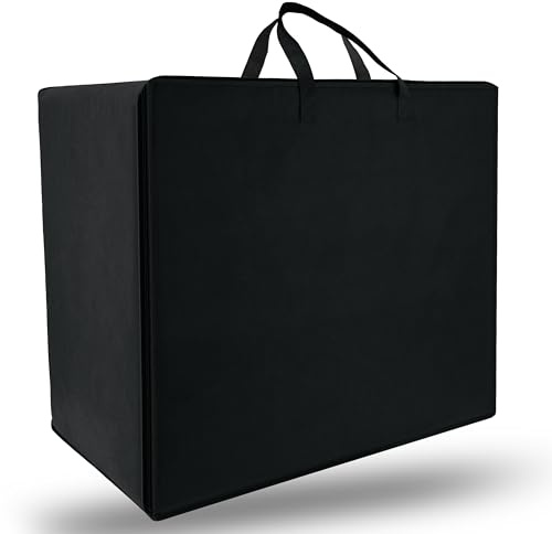 Beautissu Große Aufbewahrungstasche für Bettdecken Kopfkissen Klappmatratze | 210 Liter 65x75x42 cm Schwarz Bettzeug Gartenauflagen Kleideraufbewahrung robuste Tragetasche