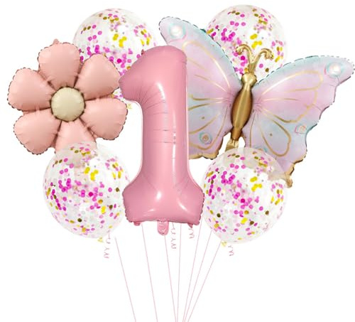 Schmetterlinge Deko Luftballon 1. Geburtstag Mädchen,Zahlen 1. Folienballon Schmetterling,1 Jahre Geburtstagsdeko Schmetterling,Luftballon 1. Geburtstag Mädchen Geburtstage Schmetterlinge Themen Party