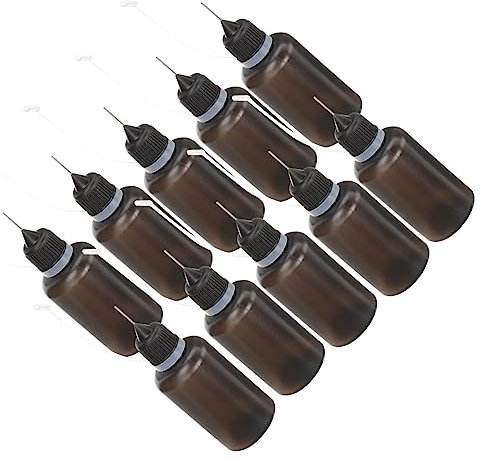 SHINEOFI 20pcs 30ml Plastic Squeeze Bottle Steel Nozzle for Engine Oil and Glue Black Black Cap for DIY Crafts and Precision Application