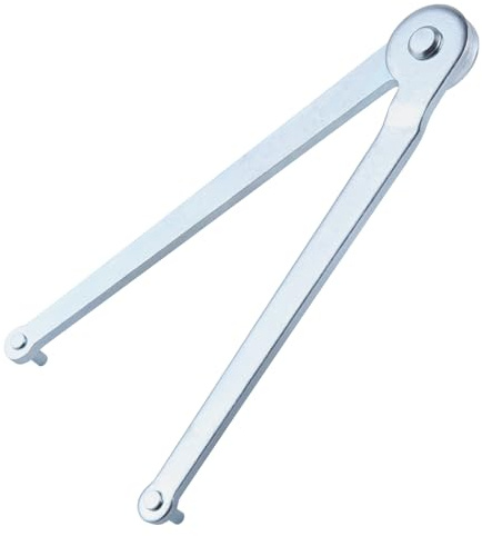 LEONTOOL Llave universal ajustable para amoladora angular, llave plana de acero, alicates, llave de contratuerca para placa de apoyo en amoladora angular y tuercas redondas con orificios (4 mm)