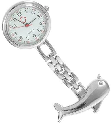 Beavorty Delfinförmige Krankenschwester Taschenuhr aus Legierung und Metall | Silber, Klare Ziffern und Genaue Zeitmessung, als Modische Steampunk Dekoration für Pflegekräfte