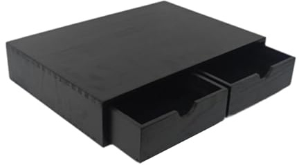 Gralara Cassetto Porta Cialde caffè in Legno con 2 Cassetti, Porta The per Bustine di Zucchero O Qualsiasi Altra Cosa Che Possa Essere Conservata, Dimensioni di 39,3 X 28 X 8 Cm, Nero