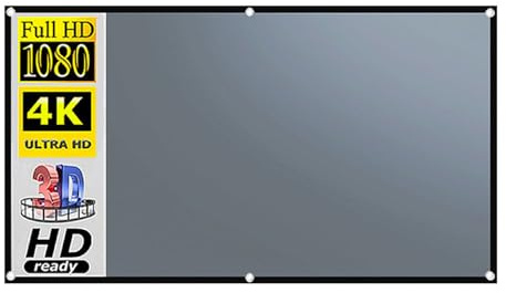 Generico Schermo per Proiettore da 130 Pollici, Schermo per Proiettore Portatile Anti-Luce Pieghevole HD 16:9 in Metallo per Home Theater, Campeggio