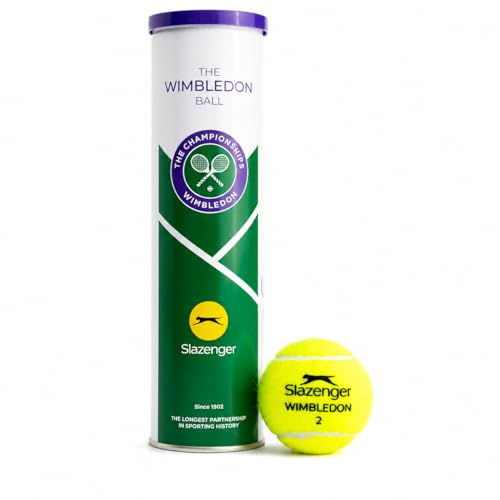 Slazenger Unisex Wimbledon 4tin Tennis Balls, Yellow, Tube Of 4 EU