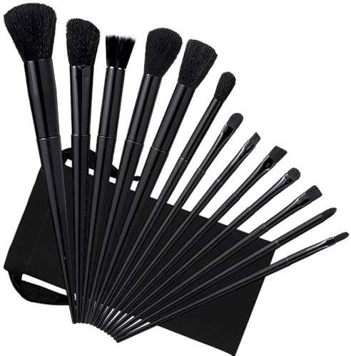 Pennelli Make Up 13 Pezzi Set Viso e Occhi per fondazione cipria fard,ombretto,Pennello Trucco sintetico a setole morbide per Makeup Brushes Regalo per Ragazze Donne Compleanno San Valentino