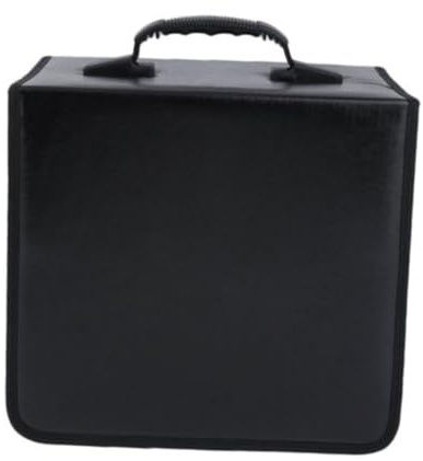 COLLBATH Custodia Cd Portatile Nera Capacità Dischi con Manico e Design Separato per Archiviazione Dvd Facile e Sicura