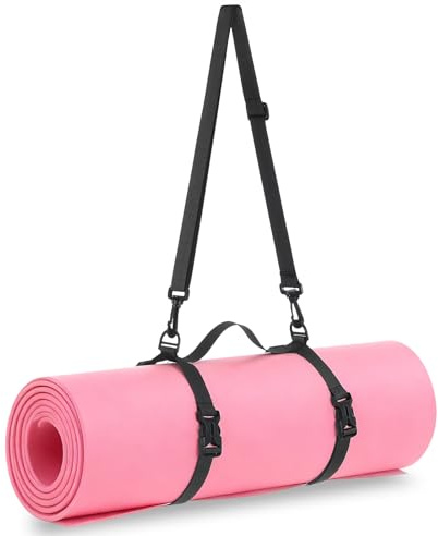 Yoga Mat Carrying Strap, Portable Yoga Mat Carrier Picnic Blanket Holder with Adjustable Shoulder Strap & Handle, for Festivals Picnics Camping Motorcycle Bedroll Pilates, for Women Men (Black)