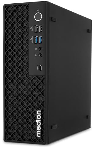 MEDION Picoworx T80 III Mini PC (Slim, Core Ultra 7 258V, 32GB DDR4 RAM, 1 TB SSD, ARC 140V, USB Type C, WLAN, HDMI 2.0, Gigabit LAN, Windows 11 Pro)