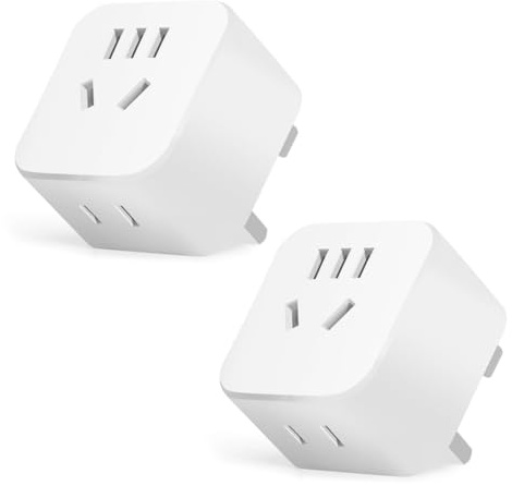2-Pack Chinese to UK Plug Adapter,2/3 Pin China to 3 Pin Plug Adaptor | UK to USA AUS Travel Adapter Plug Converter for China/America/Australia/Japanese(Type A/I)