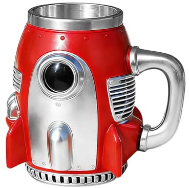 Raketen-Kaffeetasse – 3D-Raketen-Tasse mit 304 Edelstahl-Auskleidung, isolierte Raketen-Tasse für Technik-Fans und Astronomie-Liebhaber