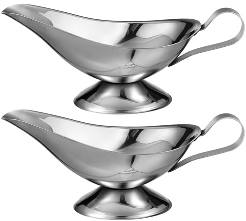 TOYANDONA 2 Salseras de Acero Inoxidable 10 Oz, Cuencos para Salsas de Cocina Resistentes y Duraderos, Recipientes para Condimentos, Ideales para Barbacoa y Catering