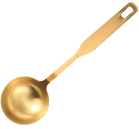 MAGICLULU Louche à Soupe en Acier Inoxydable 304 Renforcé, Cuillère Cuisine Dorée Petite Taille 25 Cm, Ustensile Polyvalent pour Filtrer et Servir Soupe, Maison et Restauration