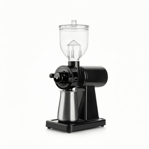 TAIZhiChen Kaffeemahlwerk mit Mahlgradeinstellung elektrisch Kaffeemahlwerk mit transparentem Bohnenbehälter einstellbar Mühle abnehmbarem Becher