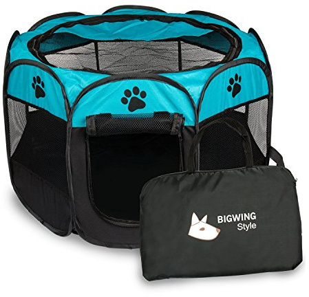 Welpenauslauf, Welpenlaufstall Faltbar für Hunde Katzen Welpen Indoor | Welpenauslauf Stoff, Laufstall Hund Tragbar, Hundelaufstall für Wohnung, Welpengehege Kaninchen für Outdoor Reisen Camping