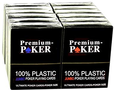 Neu 12 X Poker Karten Casino Qualität 100 % Plastik Grosser Index 4 Eckzeichen