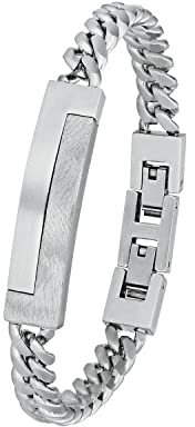 s.Oliver Armband Edelstahl Herren Armschmuck, 20+1,5 cm, Silber, Kommt in Schmuck Geschenk Box, 2024254
