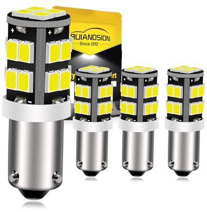Ruiandsion 4pcs BAY9S H21W Bombilla LED 12V Super brillante 2835 20SMD Chipset LED Luz indicadora Luz de respaldo Luz de marcha atrás Bombilla, blanco